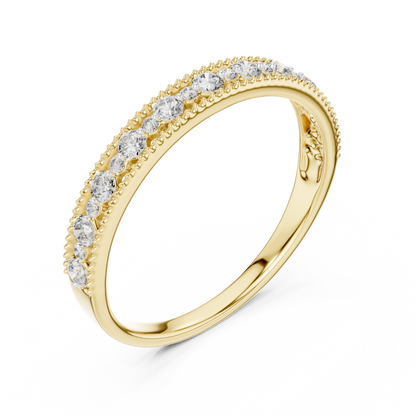 Dotted Border Half Line Diamond Ring - SB-6-11