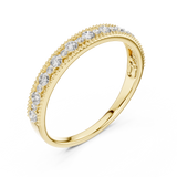Dotted Border Half Line Diamond Ring - SB-6-11