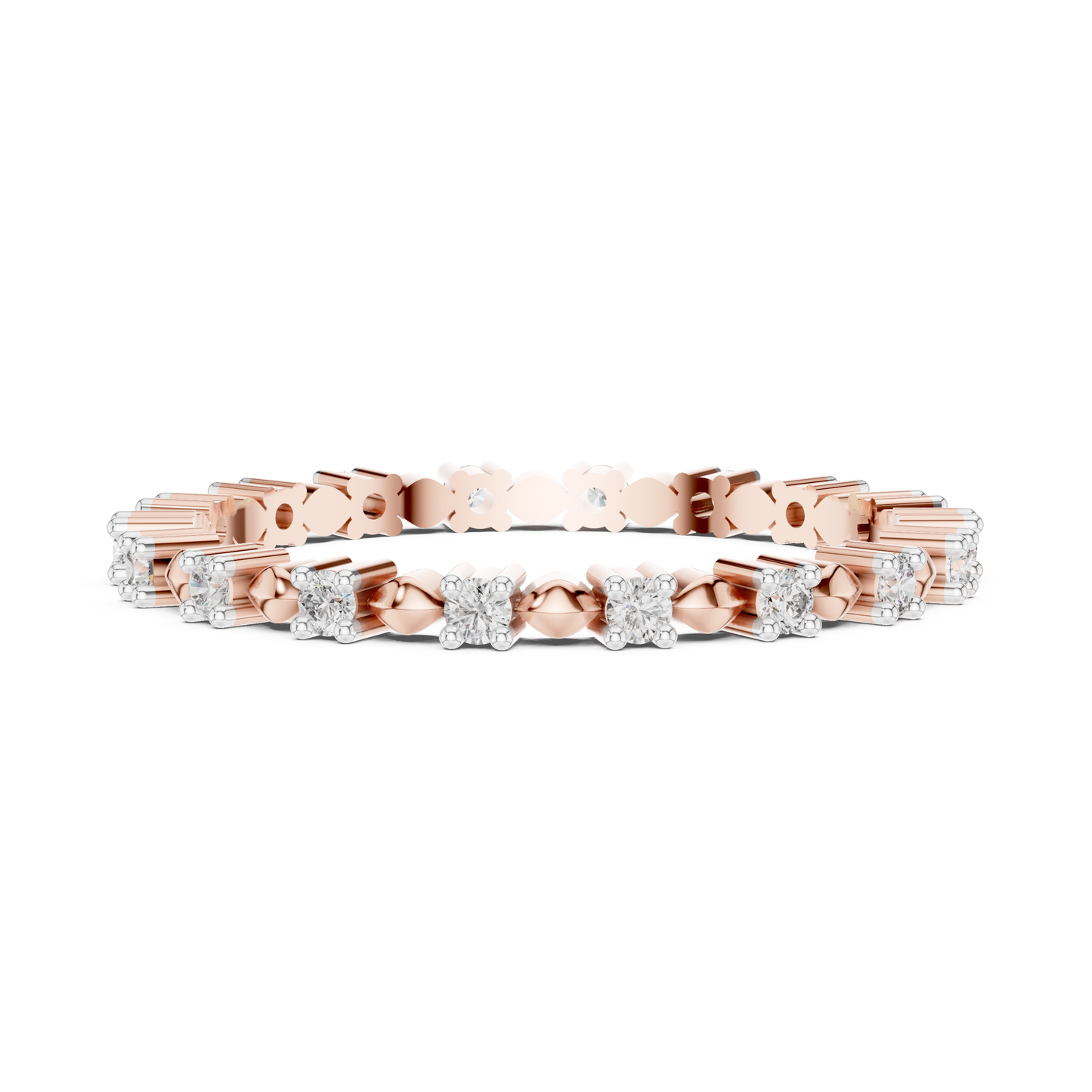 Full Round Dot Divided Diamond Ring - SB-6-15