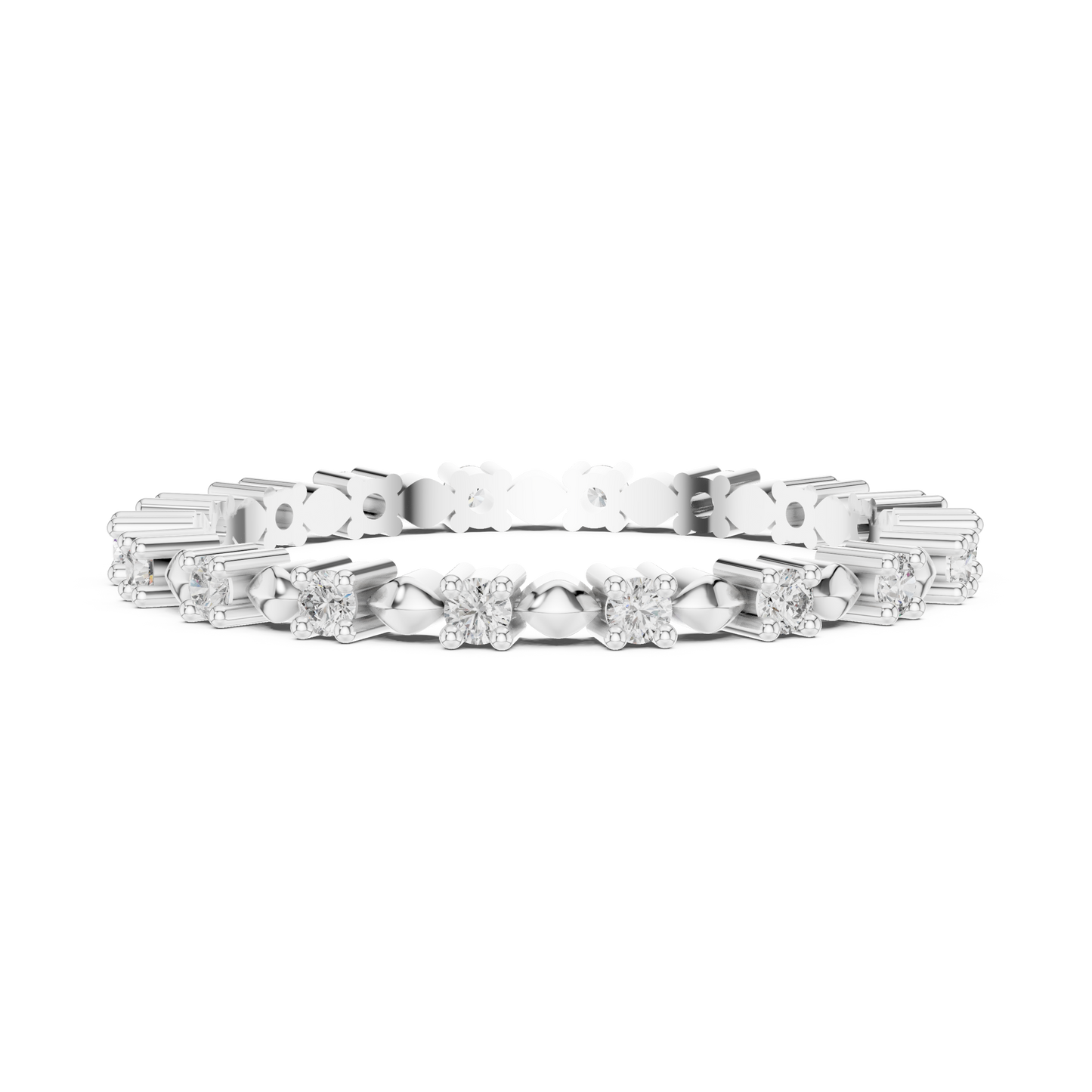 Full Round Dot Divided Diamond Ring - SB-6-15