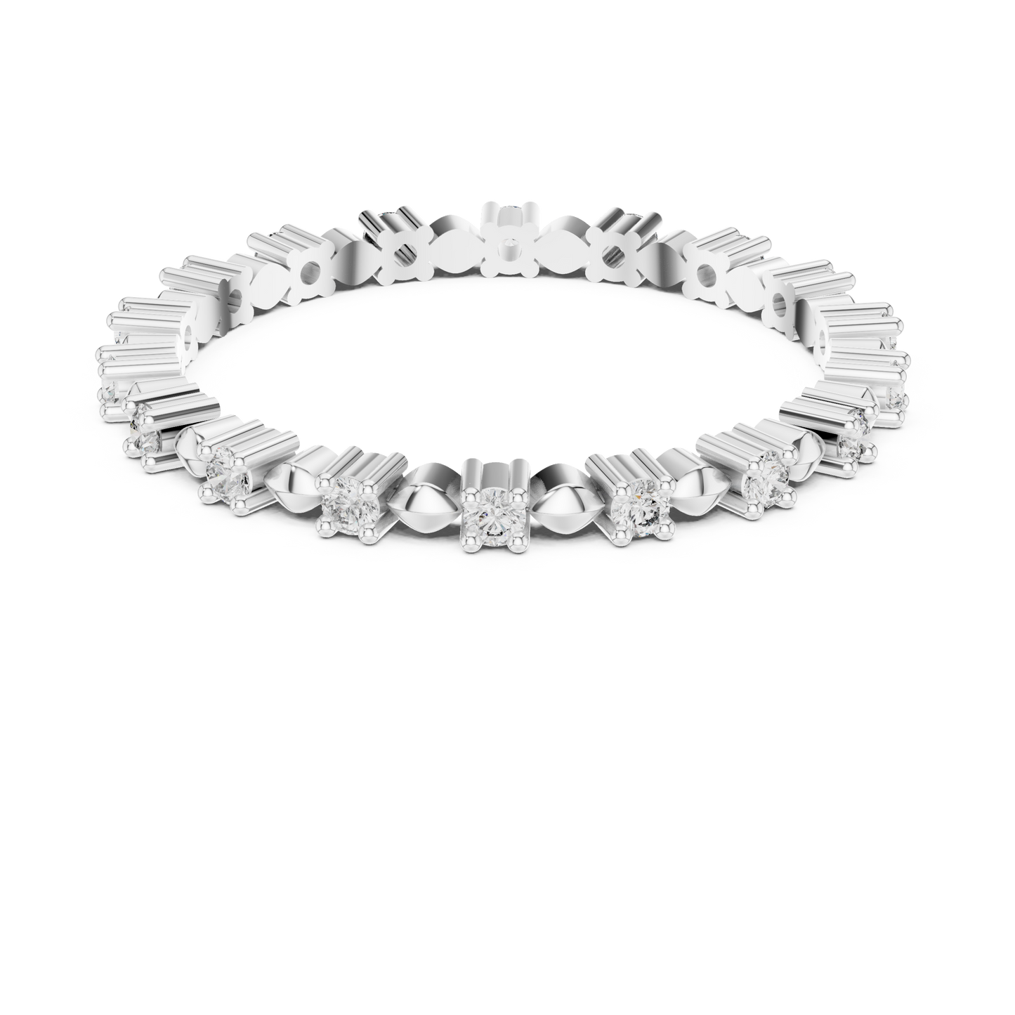 Full Round Dot Divided Diamond Ring - SB-6-15
