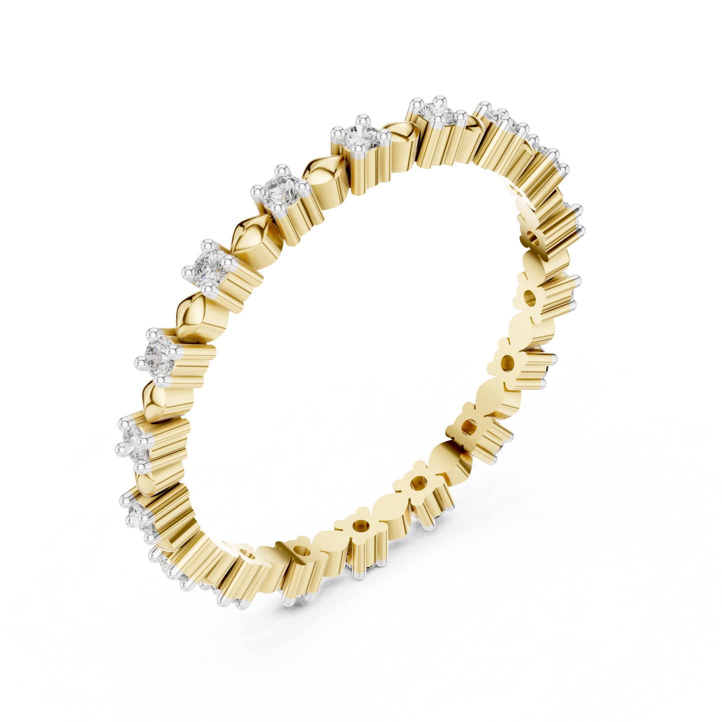 Full Round Dot Divided Diamond Ring - SB-6-15