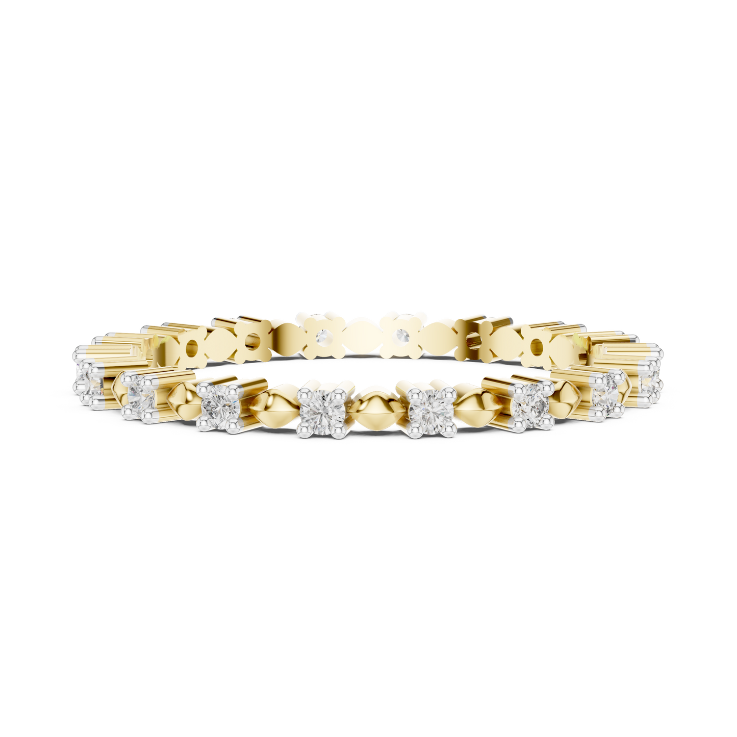 Full Round Dot Divided Diamond Ring - SB-6-15