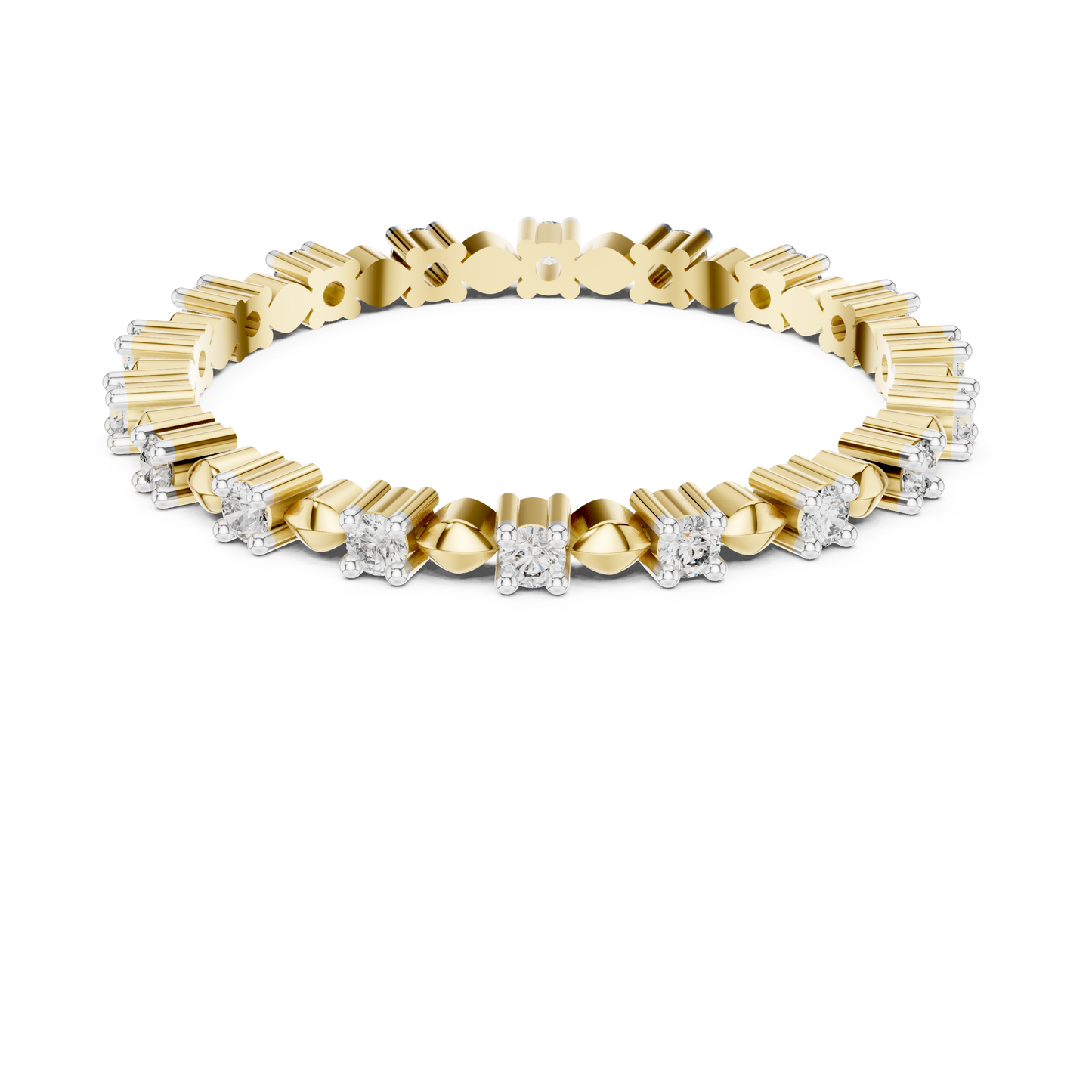 Full Round Dot Divided Diamond Ring - SB-6-15