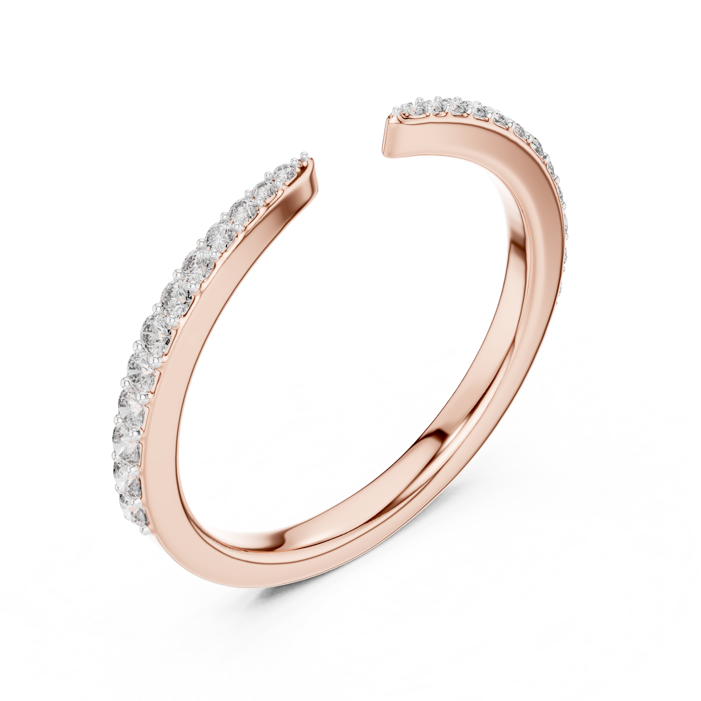 Half Cut Kada Shape Diamond Ring - SB-6-19
