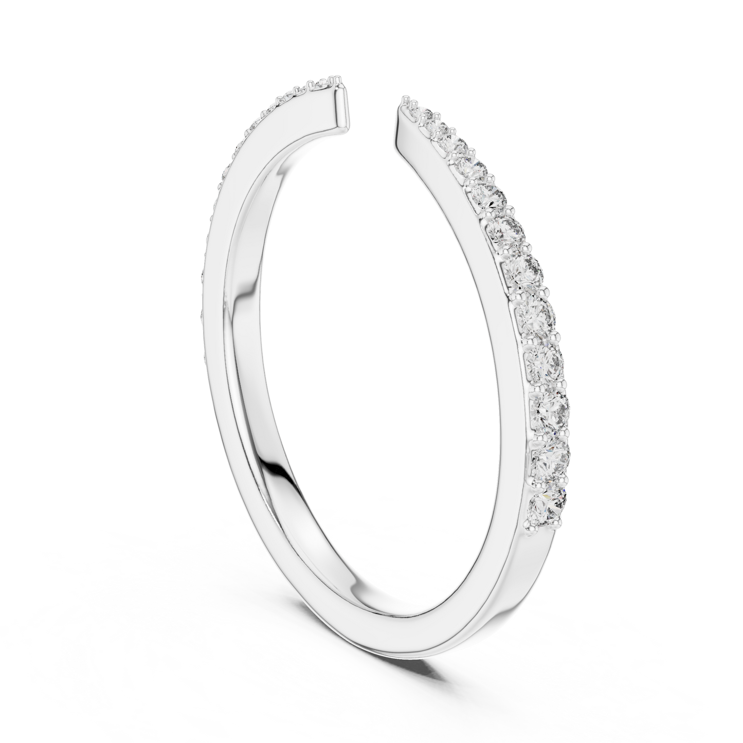 Half Cut Kada Shape Diamond Ring - SB-6-19
