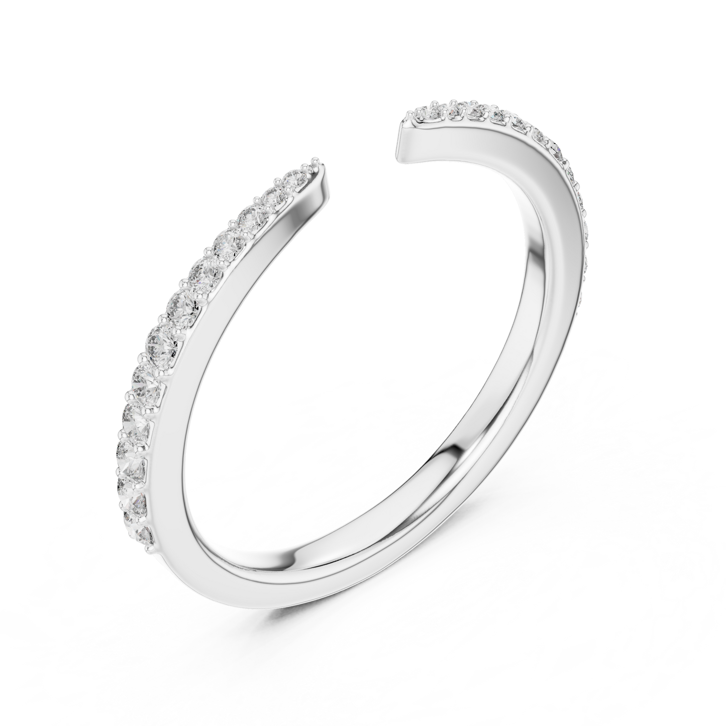 Half Cut Kada Shape Diamond Ring - SB-6-19
