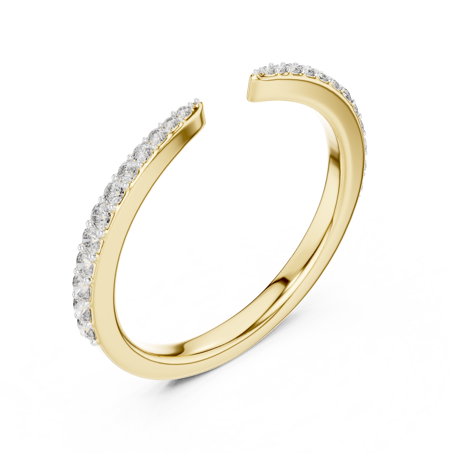 Half Cut Kada Shape Diamond Ring - SB-6-19
