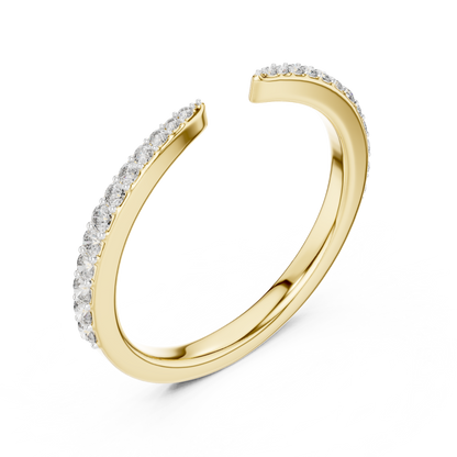 Half Cut Kada Shape Diamond Ring - SB-6-19