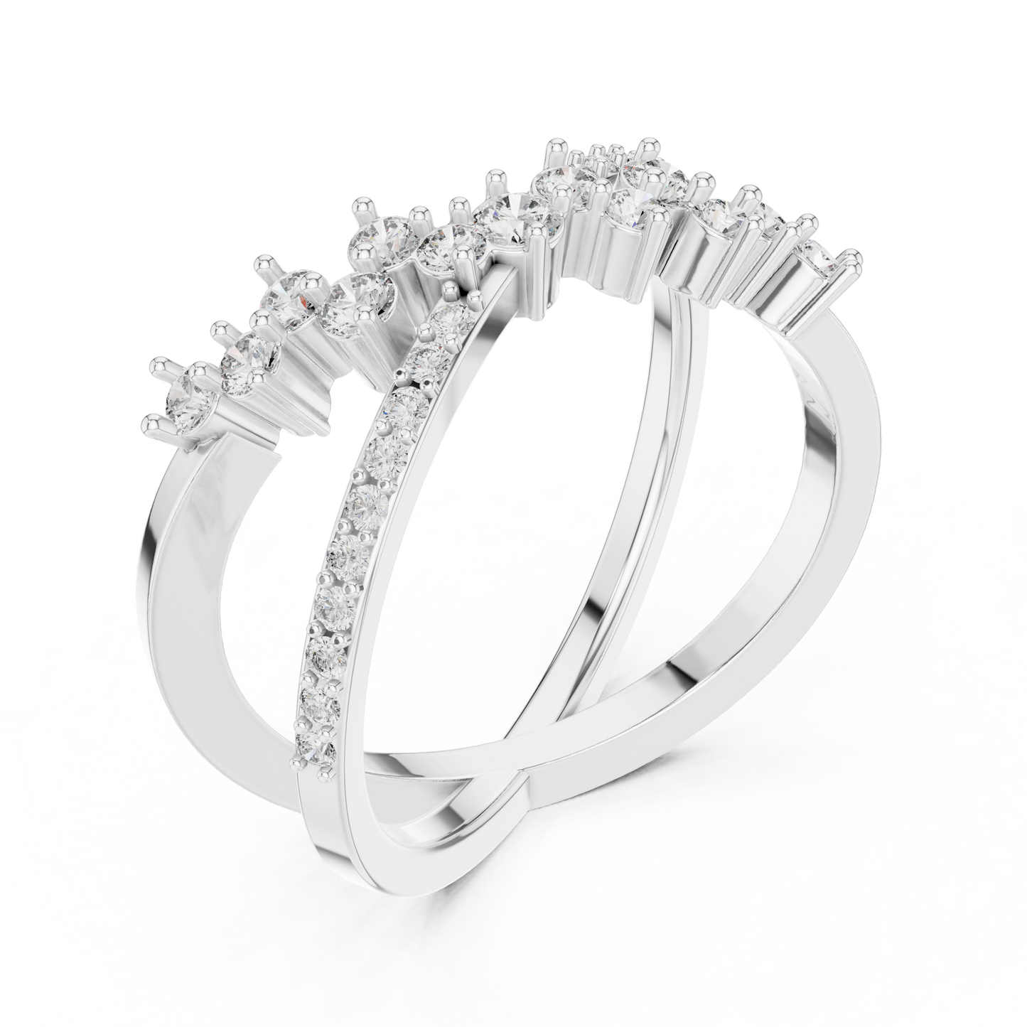 2 in 1 Cross Diamond Ring - SB-6-20