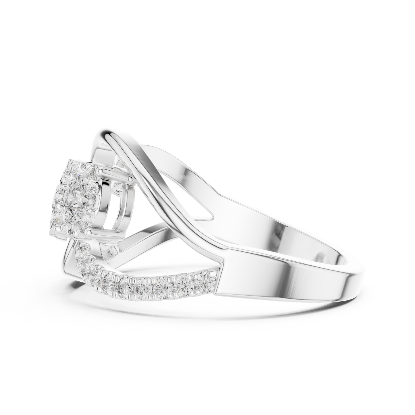 Curvy Design Marriage Diamond Ring SB-9-68