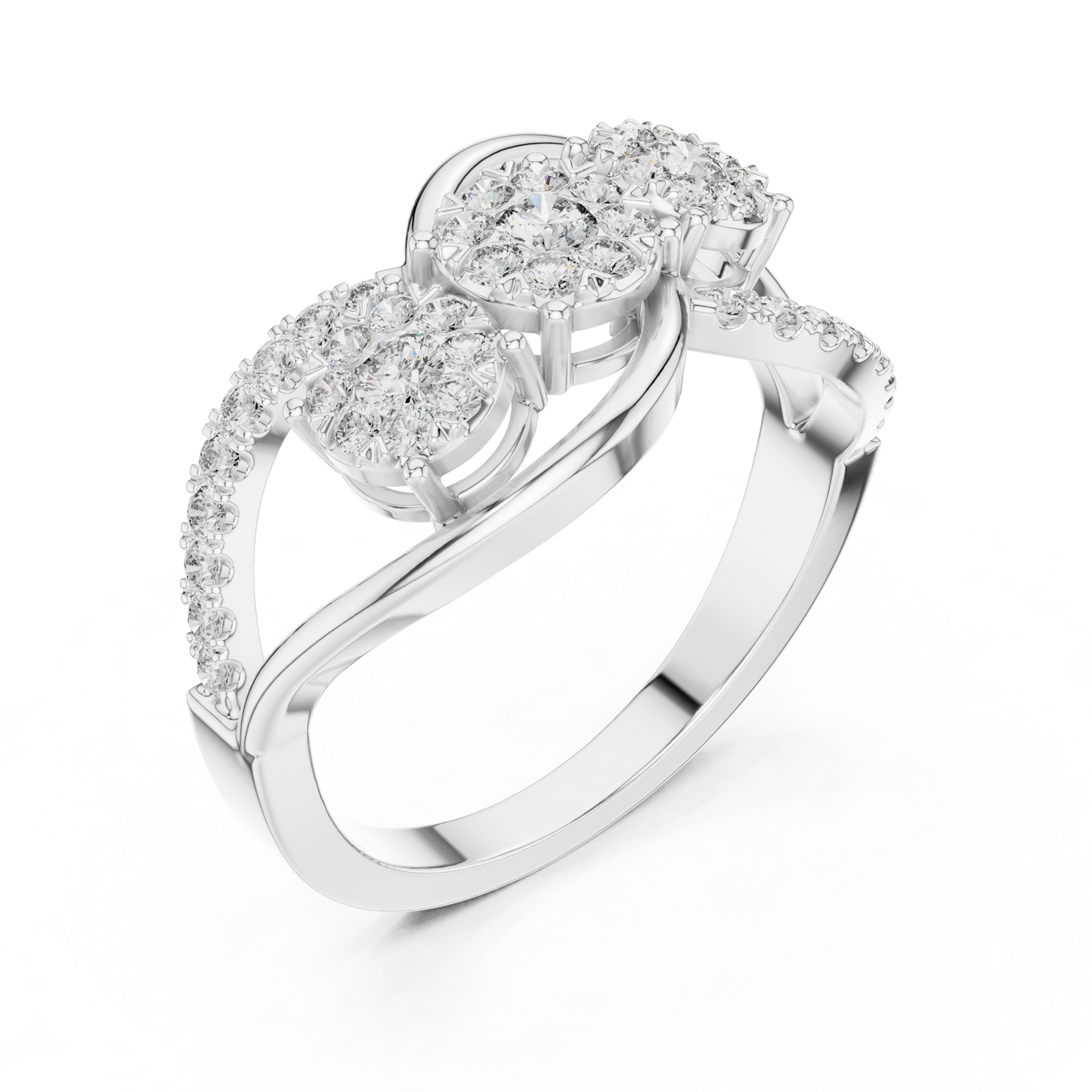 Curvy Design Marriage Diamond Ring SB-9-68