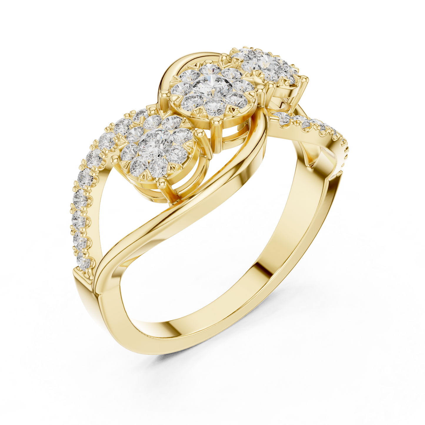Curvy Design Marriage Diamond Ring SB-9-68
