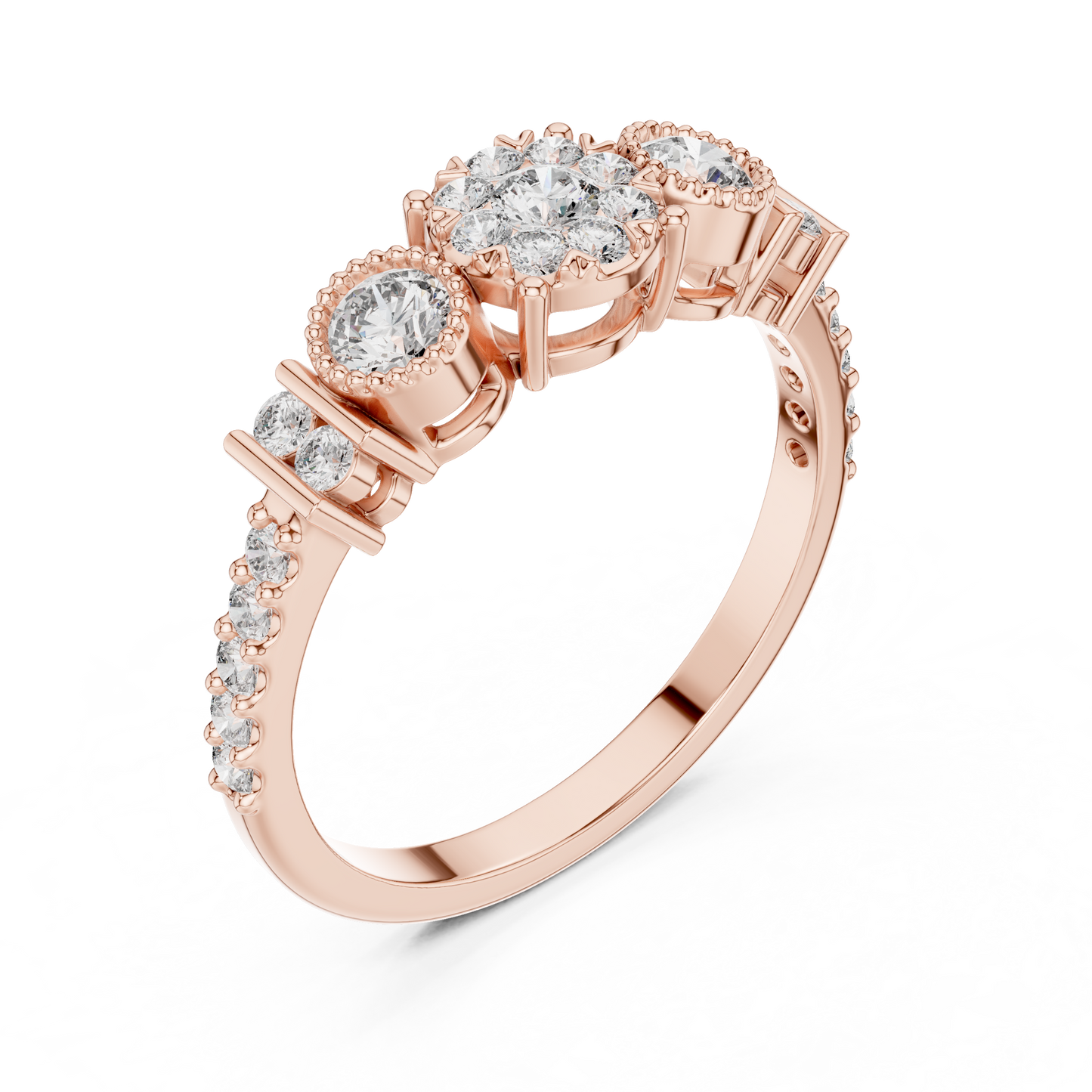 Royal Style Multi Diamond Engagement Ring SB-9-70