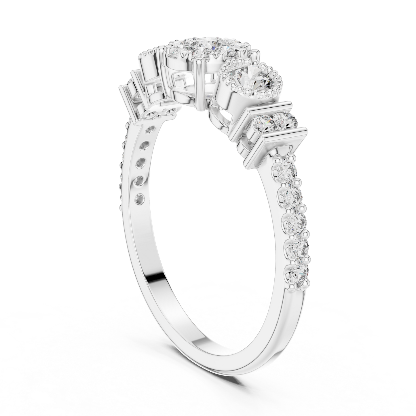 Royal Style Multi Diamond Engagement Ring SB-9-70