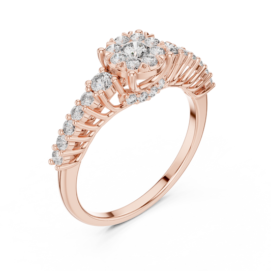 Flower Style Diamond Engagement Ring SB-9-71