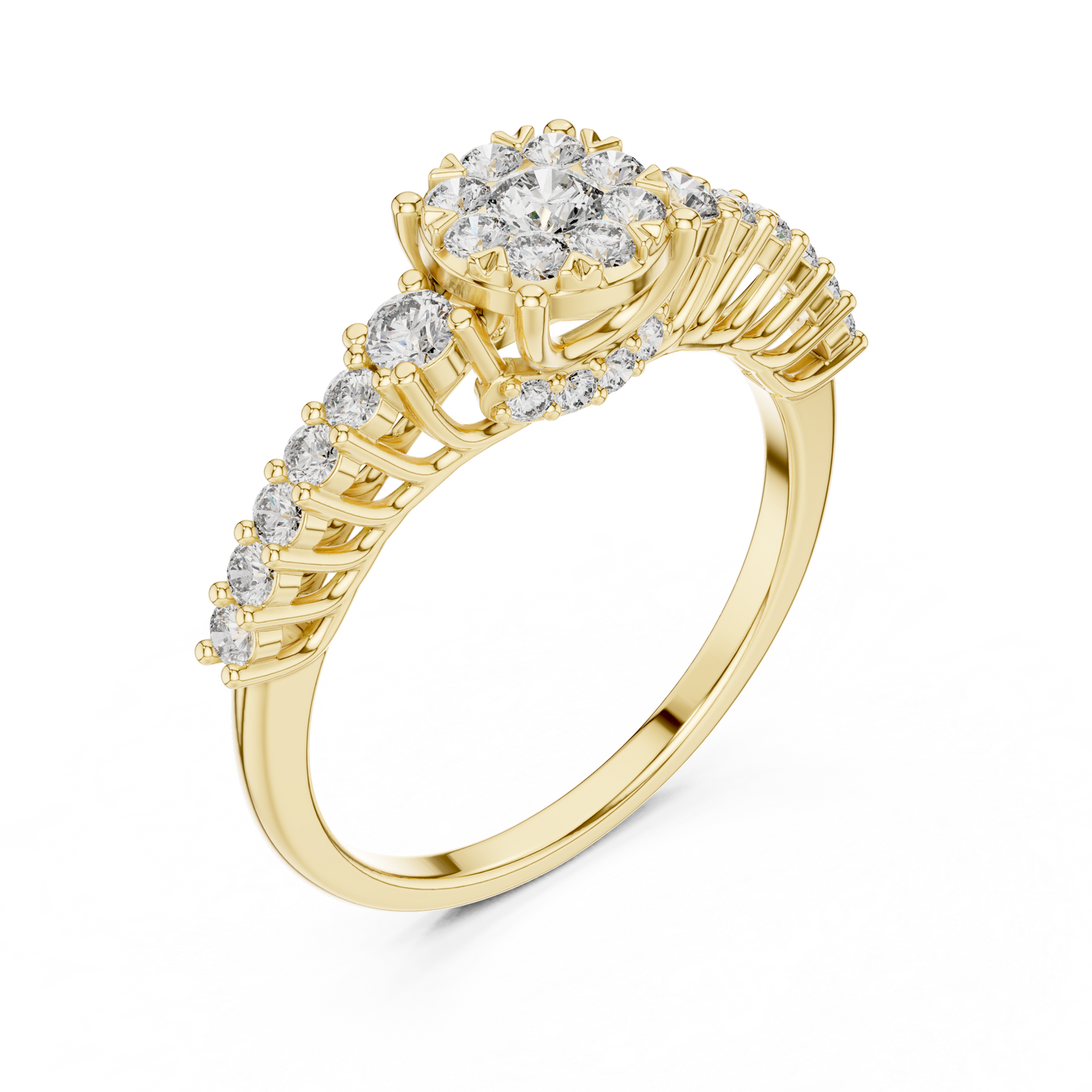 Flower Style Diamond Engagement Ring SB-9-71