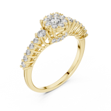 Flower Style Diamond Engagement Ring SB-9-71