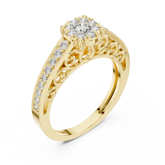 Waves Style Royal Diamond Engagement Ring SB-9-72