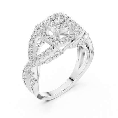 रॉयल क्वीन स्टाइल डायमंड सगाई की अंगूठी SB-9-74