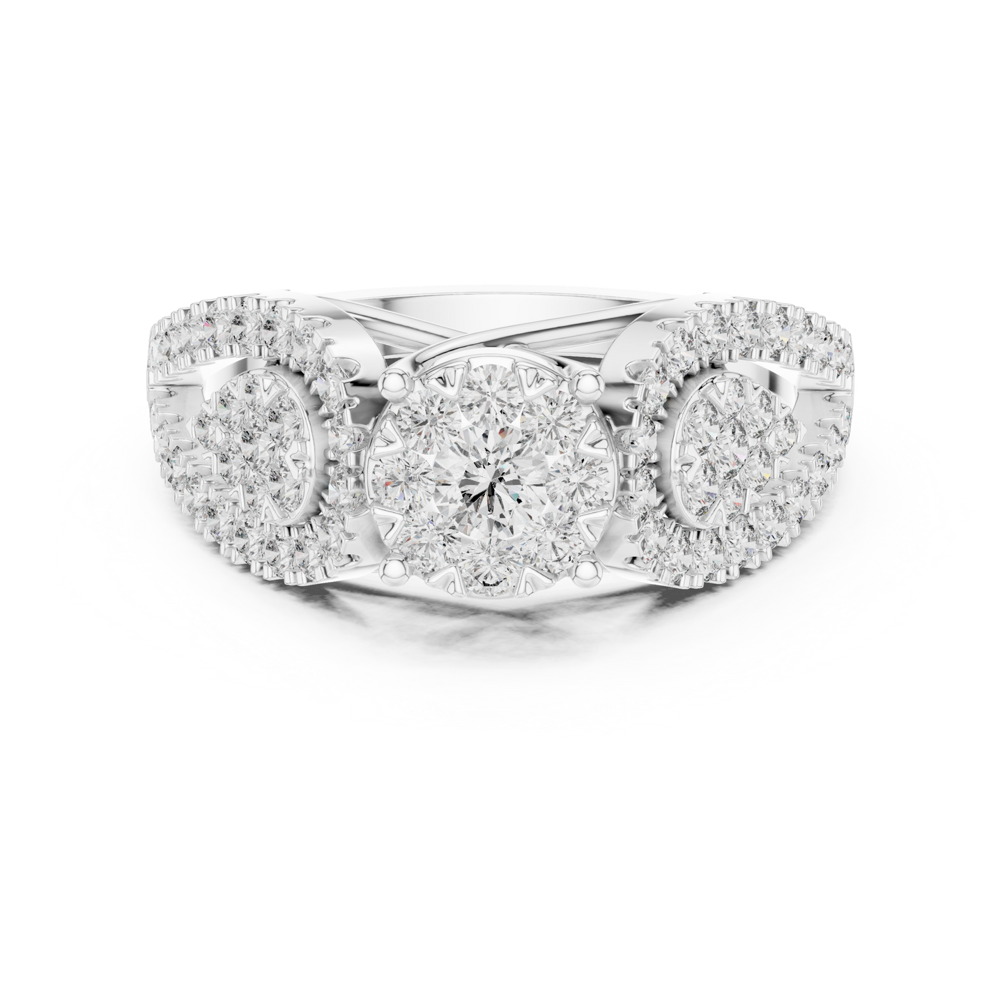Dual leaf with Core Diamond Ring SB-9-75