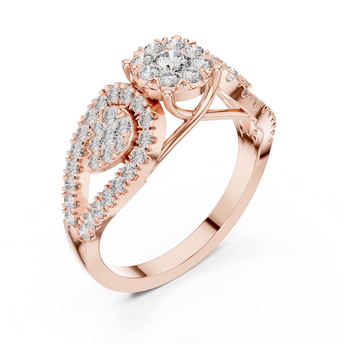 Dual leaf with Core Diamond Ring SB-9-75