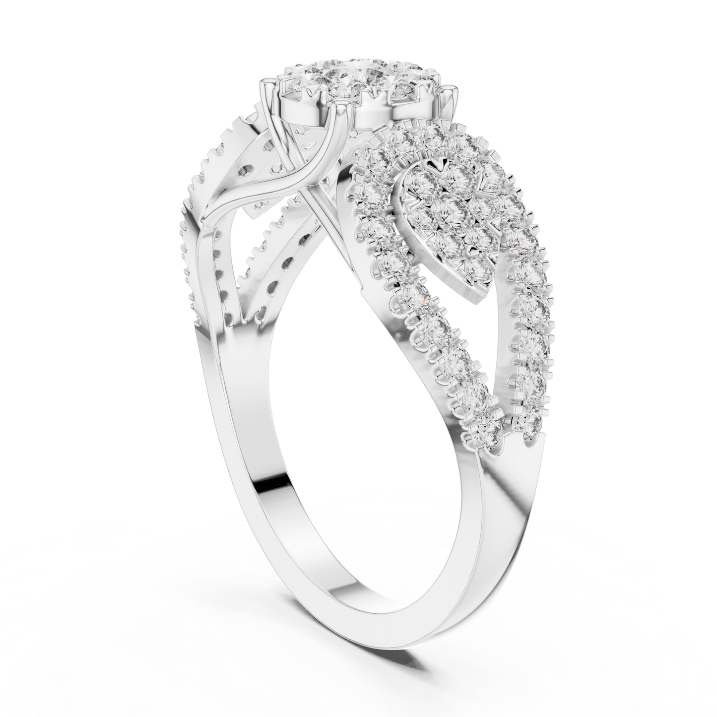 Dual leaf with Core Diamond Ring SB-9-75