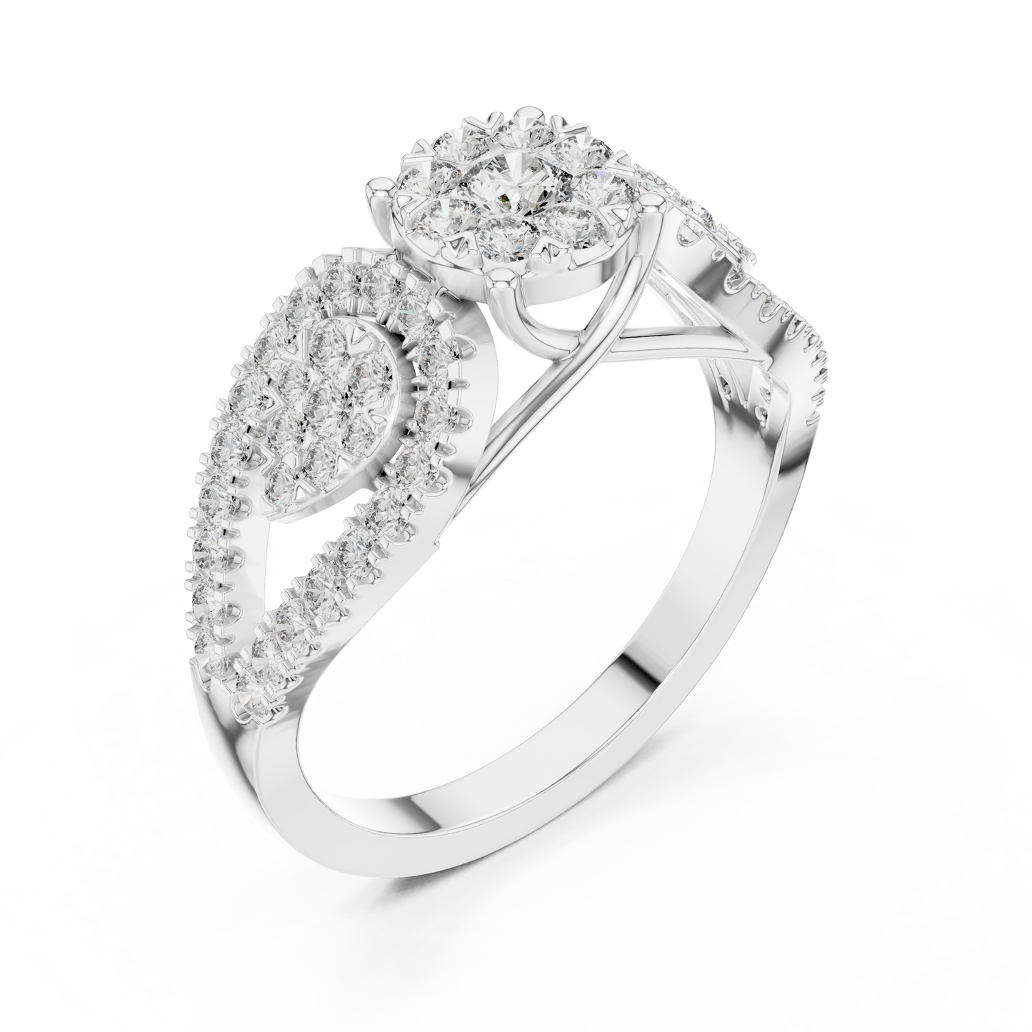 Dual leaf with Core Diamond Ring SB-9-75