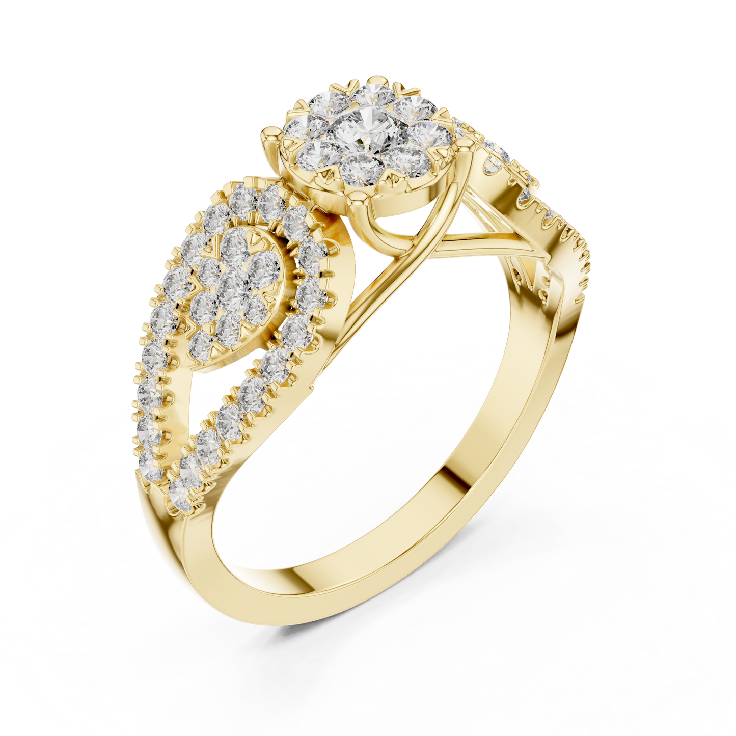 Dual leaf with Core Diamond Ring SB-9-75