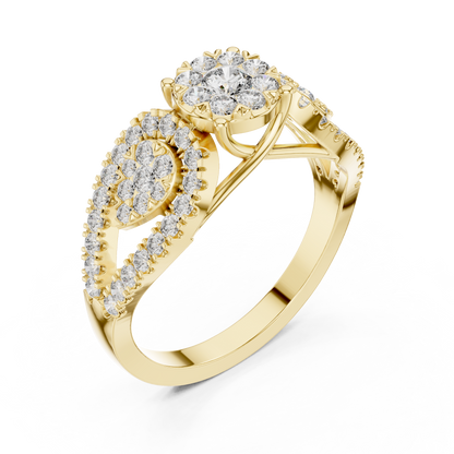 Dual leaf with Core Diamond Ring SB-9-75