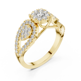 Dual leaf with Core Diamond Ring SB-9-75