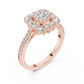 Square Framed Diamonds with Diamond Core Engagement Ring SB-9-76