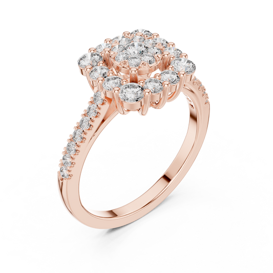 Square Framed Diamonds with Diamond Core Engagement Ring SB-9-76