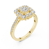 Square Framed Diamonds with Diamond Core Engagement Ring SB-9-76