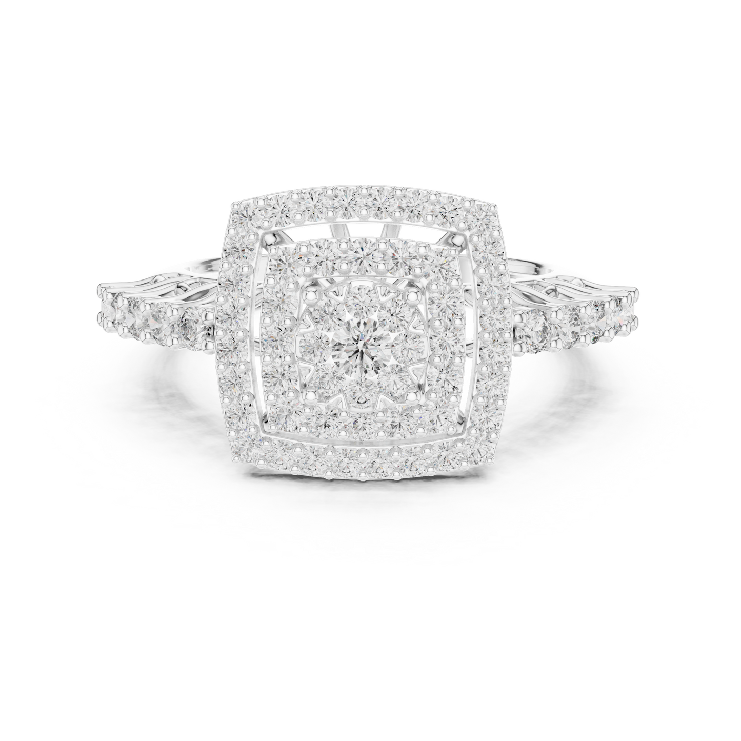 Dual Square Frame Diamond Ring SB-9-77