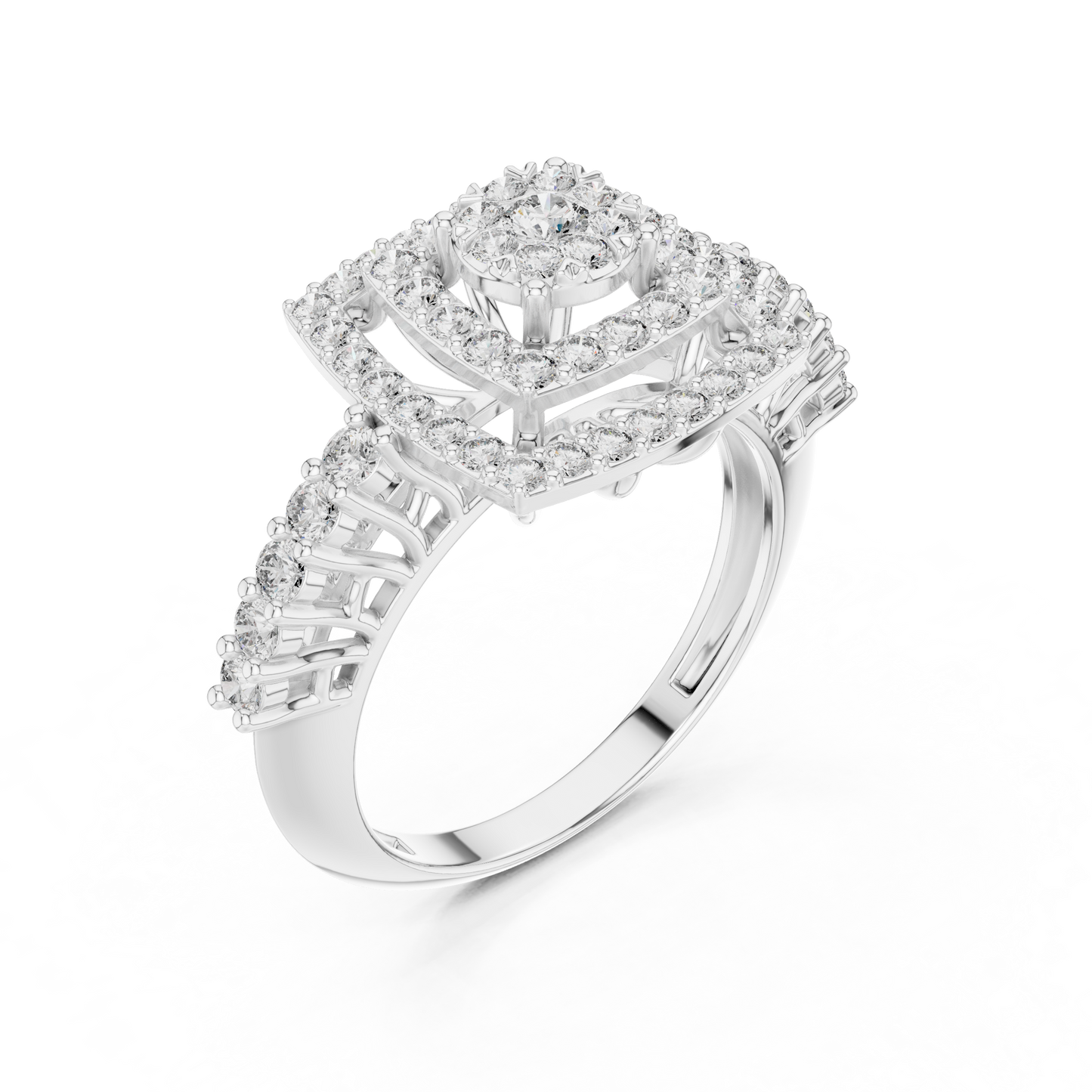 Dual Square Frame Diamond Ring SB-9-77