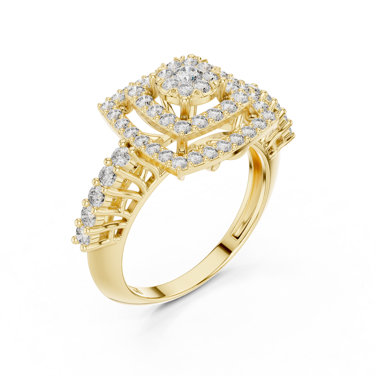 Dual Square Frame Diamond Ring SB-9-77