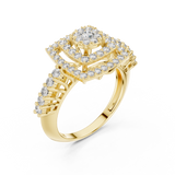 Dual Square Frame Diamond Ring SB-9-77