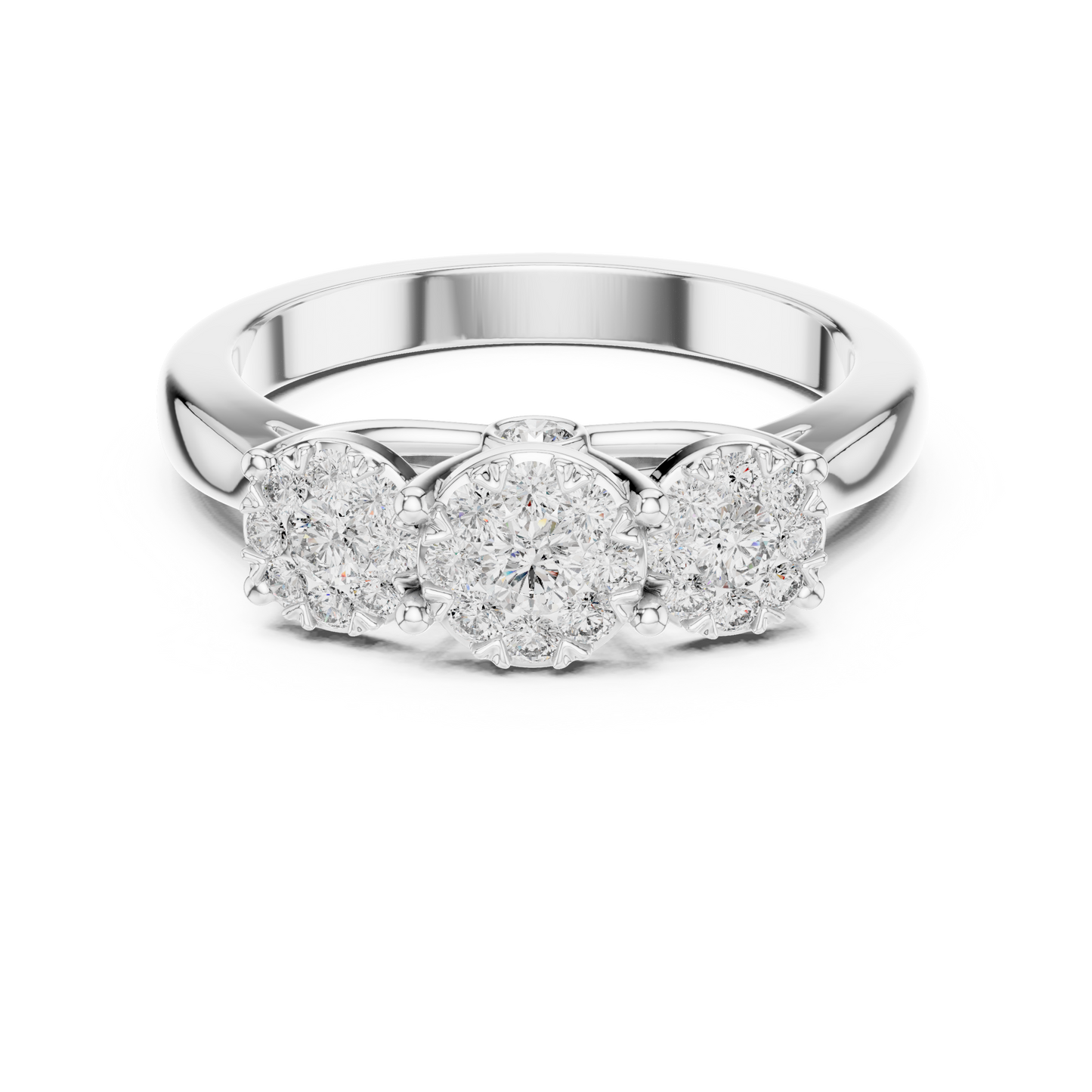 Triple Diamond Engagement Ring SB-9-79