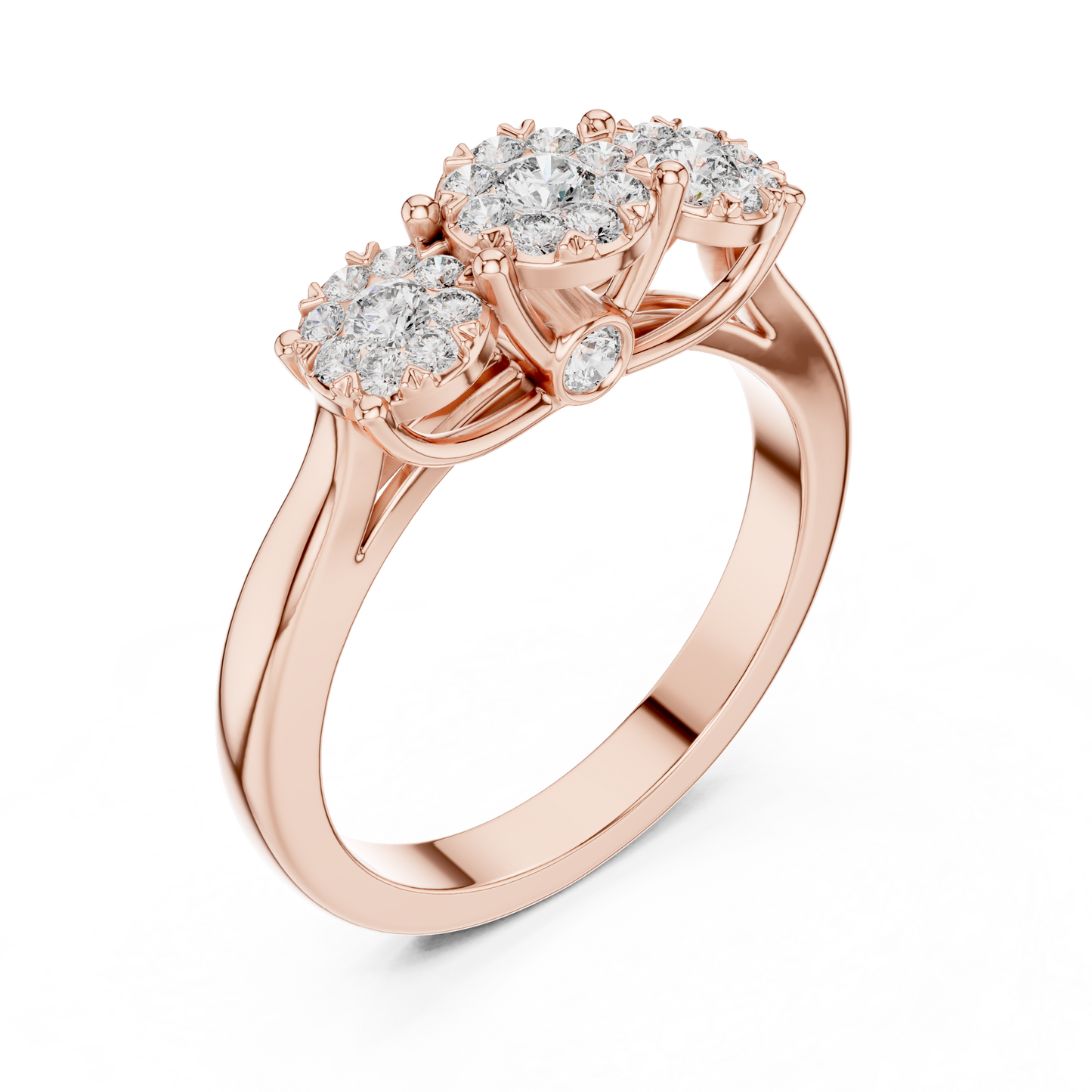 Triple Diamond Engagement Ring SB-9-79