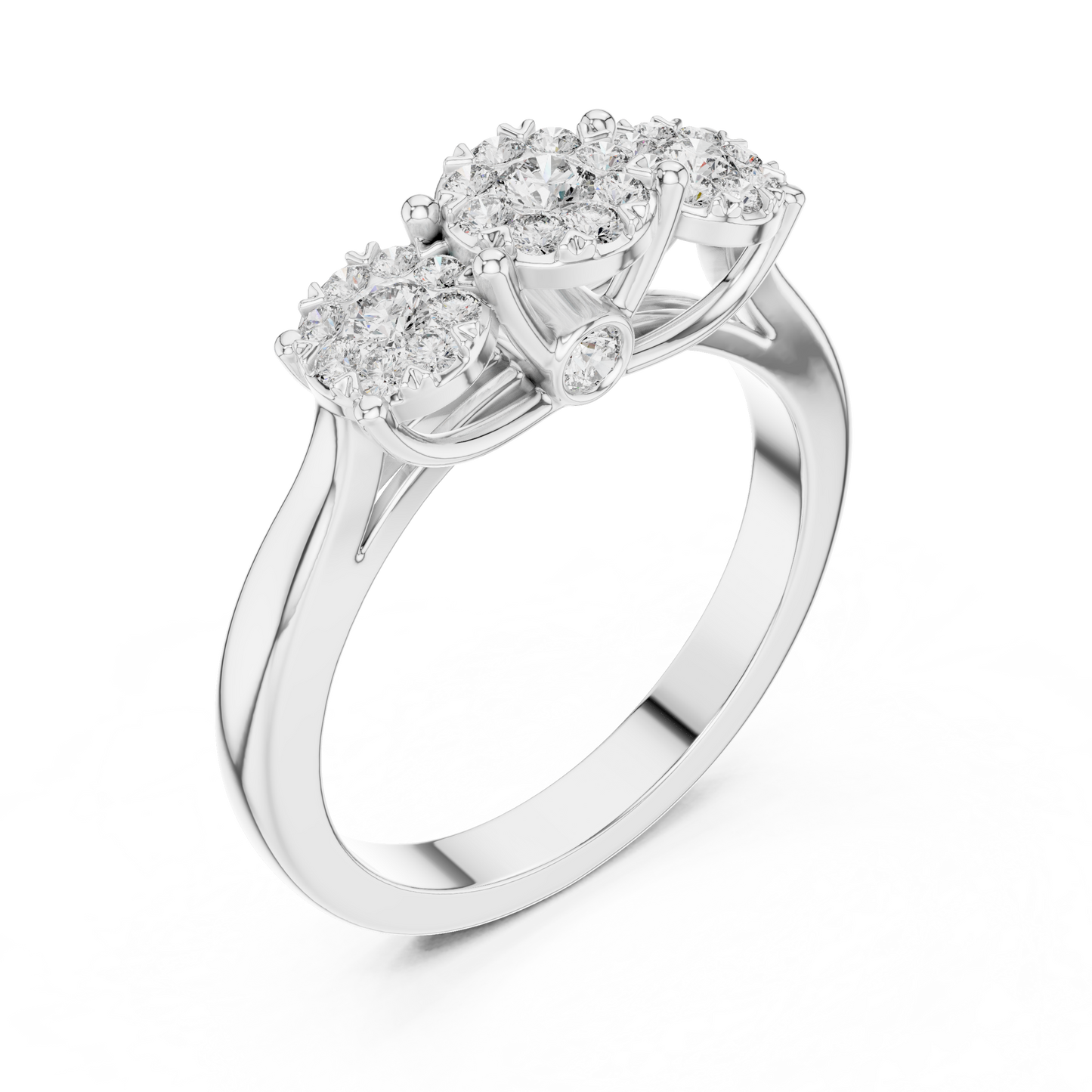 Triple Diamond Engagement Ring SB-9-79