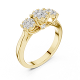 Triple Diamond Engagement Ring SB-9-79