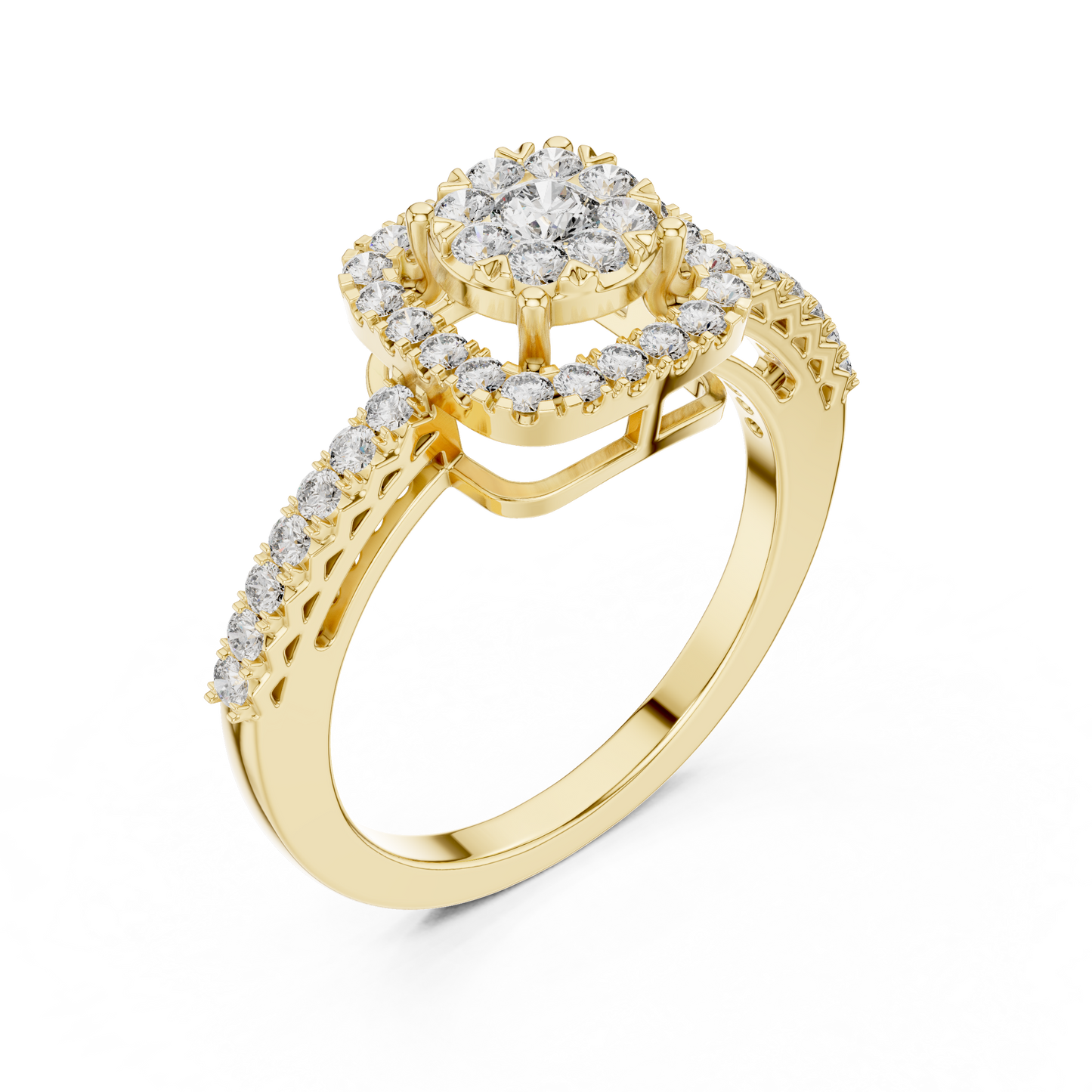 Quadratic Frame Diamond Ring SB-9-81