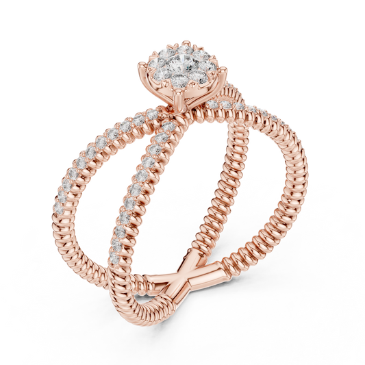 X Shape Diamond Ring SB-9-84