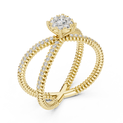 X Shape Diamond Ring SB-9-84