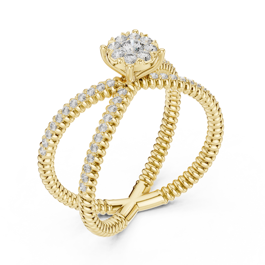 X Shape Diamond Ring SB-9-84
