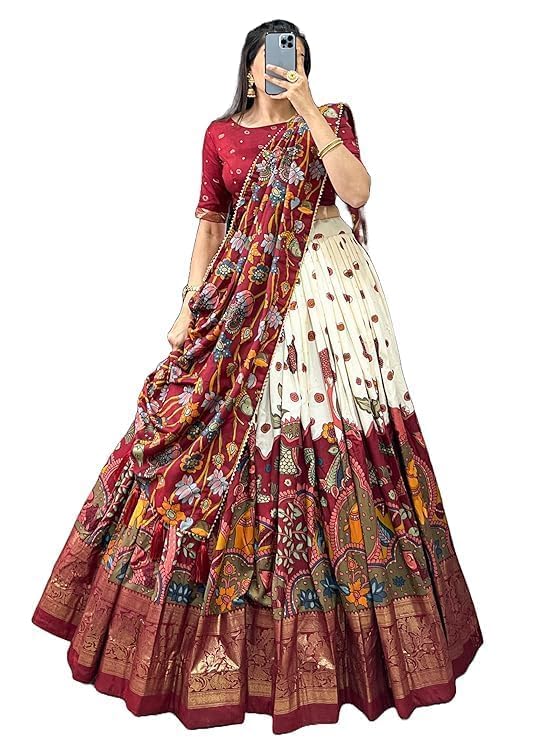 Women's Tussar Silk Lehenga Choli Set