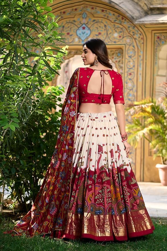 Women's Tussar Silk Lehenga Choli Set