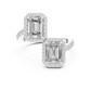 Dual Square Diamond Clip Ring - SB-9-3