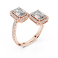 Dual Square Diamond Clip Ring - SB-9-3